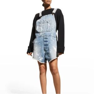 THE GREAT. The Cut Off Overall in Paint Wash SZ 1